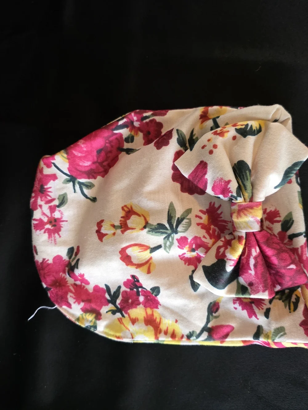 Floral Bow Headwrap for Women - Pink & White